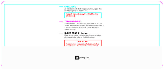 55printing Clubflyer 3.5inx8.5in H Round Download Template Guideline - Flyers