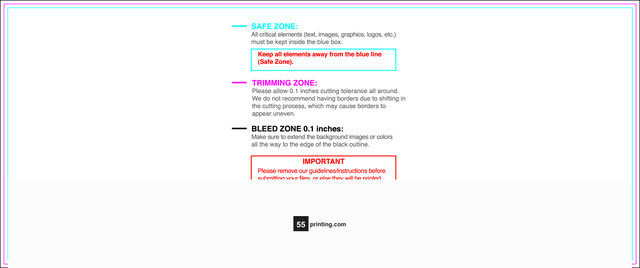 55printing Clubflyer 3.5inx8.5in H Download Template Guideline - Flyers
