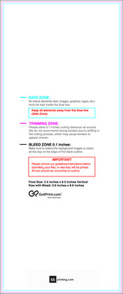 55printing Clubflyer 3.5inx8.5in V Download Template Guideline - Flyers
