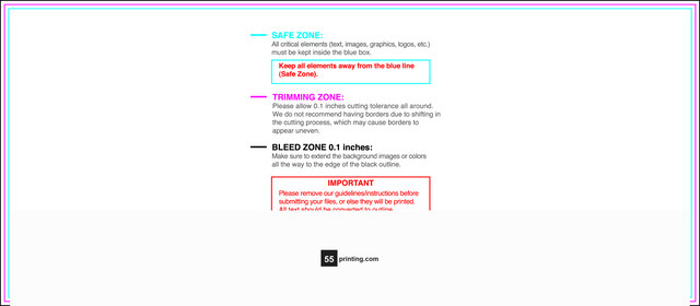 55printing Clubflyer 3.66inx8.5in H Download Template Guideline - Flyers