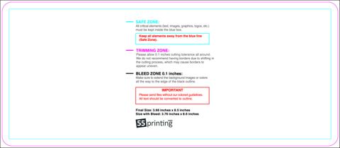 Clubflyer 3.66inx8.5in Round guideline preview