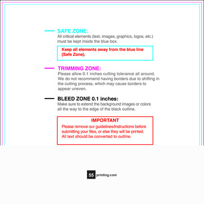 55printing Clubflyer 4.75inx4.75in Download Template Guideline - Flyers