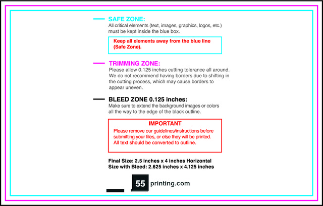 Flyer 2.5inx4in H Front guideline preview