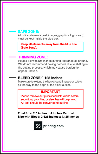 Flyer 2.5inx4in V Front guideline preview