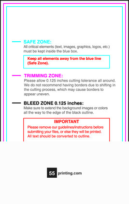 55printing Flyer 2.5inx4in V Download Template Guideline - Flyers