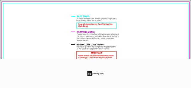 55printing Flyer 3.75inx8.25in H Download Template Guideline - Flyers