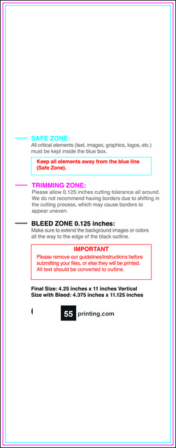 Flyer 4.25inx11in V Front guideline preview