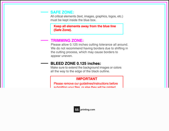 55printing Flyer 4.25inx5.5in H Download Template Guideline - Flyers