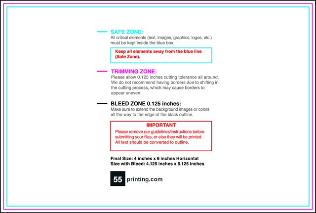Flyer 4inx6in H Front guideline template 4" × 6" JPG