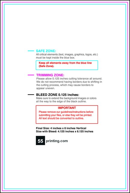 Flyer 4inx6in V Front guideline template 4" × 6" JPG