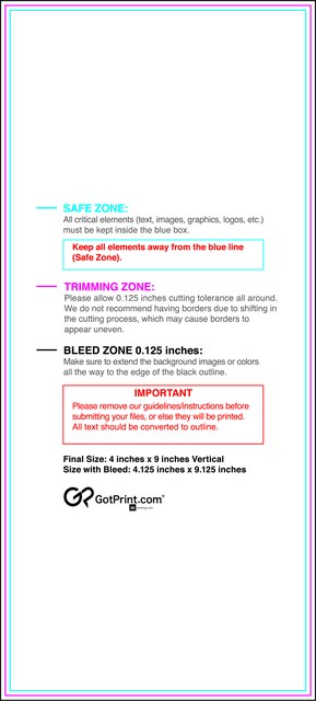 Flyer 4inx9in V Front guideline template 4" × 9" JPG