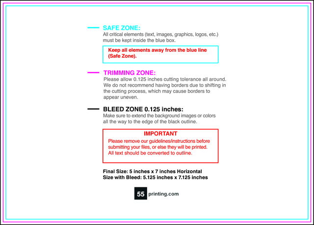 Flyer 5inx7in H Front guideline preview