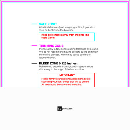 55printing Flyer 6inx6in Download Template Guideline - Flyers
