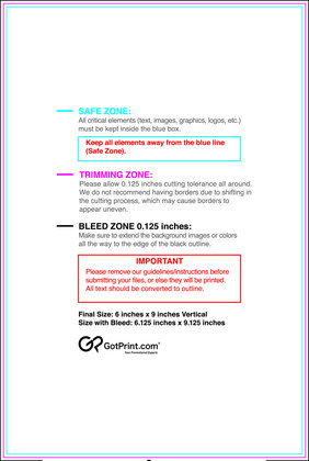 55printing Staggeredcutflyer 6inx9in .50inch 7pg Download Template Guideline - Flyers
