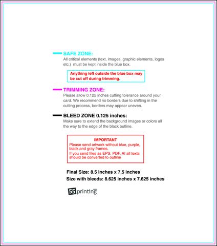 Staggeredcutflyer 8.5inx7.5in H 8 .50inch Front guideline preview