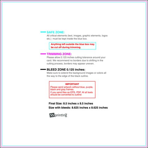 Staggeredcutflyer 8.5inx8.5in H 8 .50inch Front guideline preview