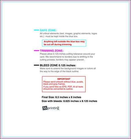 Staggeredcutflyer 8.5inx8in H 8 .50inch Front guideline preview