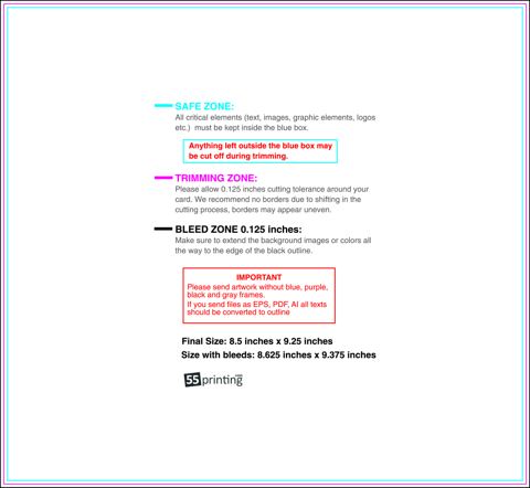 Staggeredcutflyer 8.5inx9.25in H 8 .25inch Front guideline preview