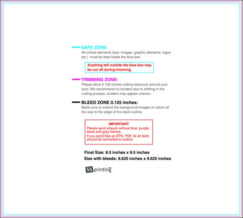 Staggeredcutflyer 8.5inx9.5in H 8 .25inch Front guideline preview