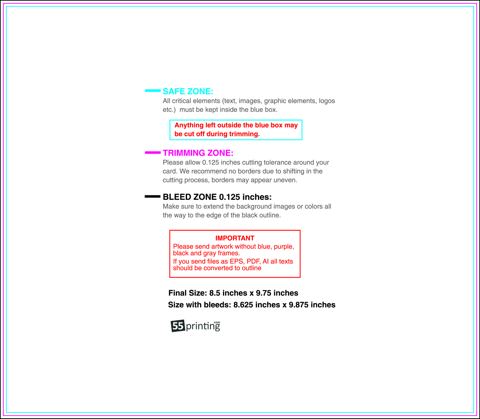 Staggeredcutflyer 8.5inx9.75in H 8 .25inch Front guideline preview