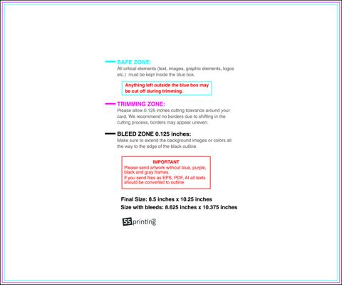 Staggeredcutflyer 85inx1025in H 8 25inch Front guideline preview