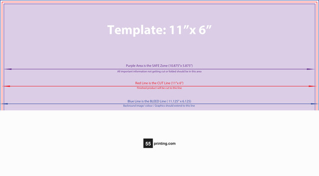 55printing Staggeredflyers 6inx11in H Download Template Guideline - Flyers