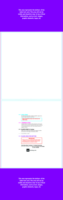 Tabletent 5inx11in V Front guideline preview