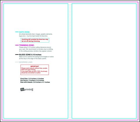 Tentcard 3.5inx4in H Back guideline preview