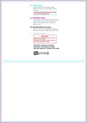 Tentcard 6inx8.5in V Front guideline preview