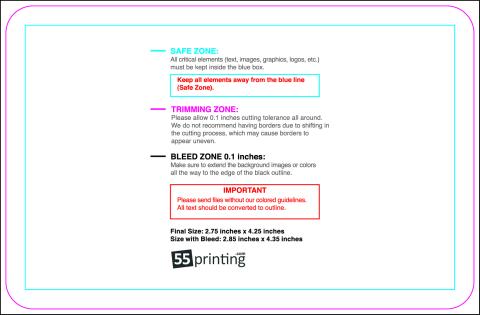 Clubflyer 2.75inx4.25in Round guideline preview