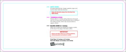 Clubflyer 3.5inx8.5in Round guideline preview