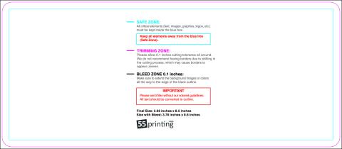 Clubflyer 3.66inx8.5in Round guideline preview