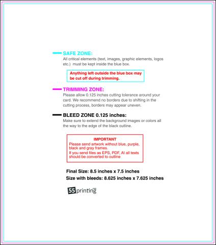 Staggeredcutflyer 8.5inx7.5in H 8 .50inch Front guideline preview