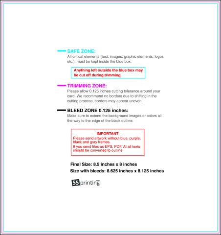 Staggeredcutflyer 8.5inx8in H 8 .50inch Front guideline preview