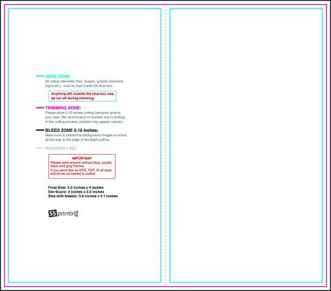 Tentcard 3.5inx4in H Back guideline preview