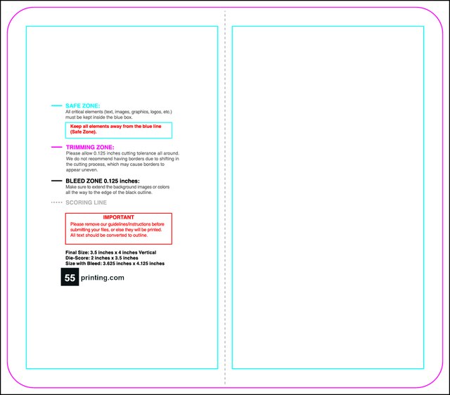 Businesscard 3.5inx4in V Round Front guideline template 3.5" × 4" JPG