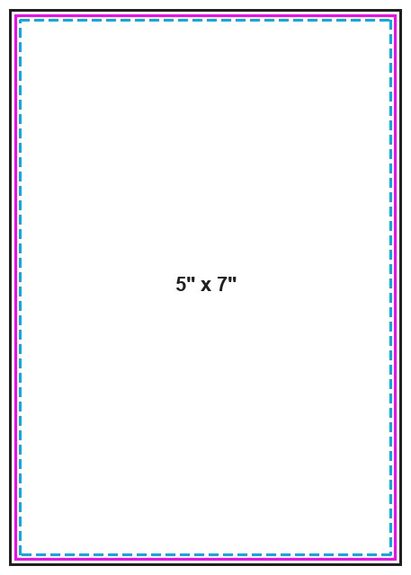 Folded Card 5inx7in V guideline preview