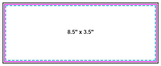 Gift Certificate 8.5inx3.5in guideline preview