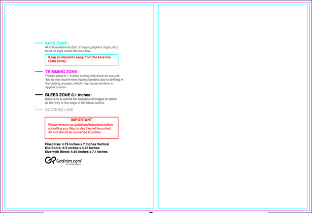 55printing Greetingcard 4.75inx7in V Download Template Guideline - Greeting Cards