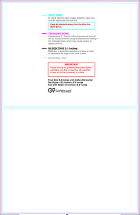 55printing Greetingcard 5.5inx8.5in H Download Template Guideline - Greeting Cards