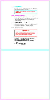 55printing Greetingcard 5inx10in H Download Template Guideline - Greeting Cards
