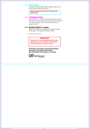55printing Greetingcard 6.25inx9in H Download Template Guideline - Greeting Cards
