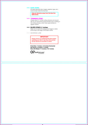 55printing Greetingcard 7inx10in H Download Template Guideline - Greeting Cards
