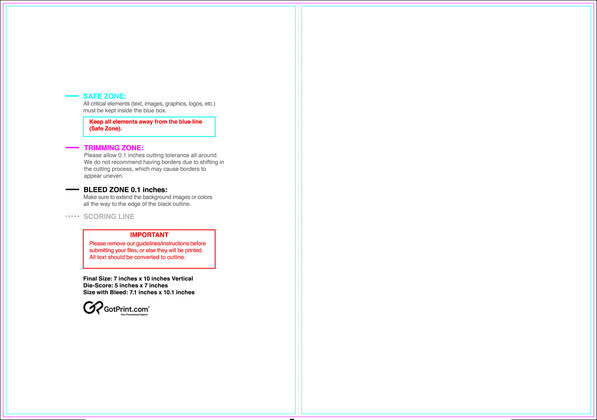 55printing Greetingcard 7inx10in V Download Template Guideline - Greeting Cards