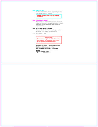 55printing Greetingcard 8.5inx11in H Download Template Guideline - Greeting Cards