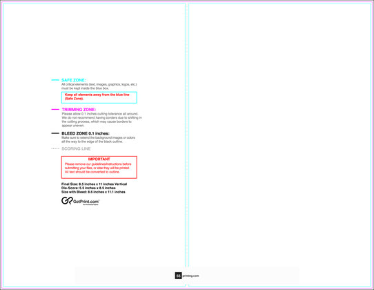 55printing Greetingcard 8.5inx11in V Download Template Guideline - Greeting Cards