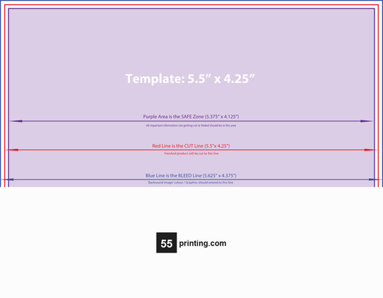55printing Greetingcards 4.25inx5.5in H Download Template Guideline - Greeting Cards