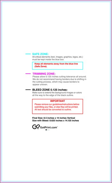 Letterhead 8.5inx14in V Front guideline template 8.5" × 14" JPG