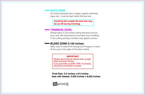 Notepad 8.5inx5.5in H Front guideline preview