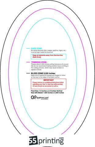 Magnet 1.5inx2.5in V Oval guideline preview